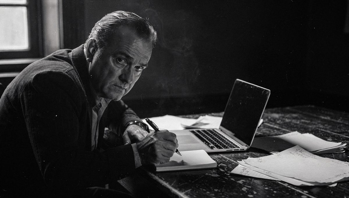 Man focused on screen during anchoring in negotiations session