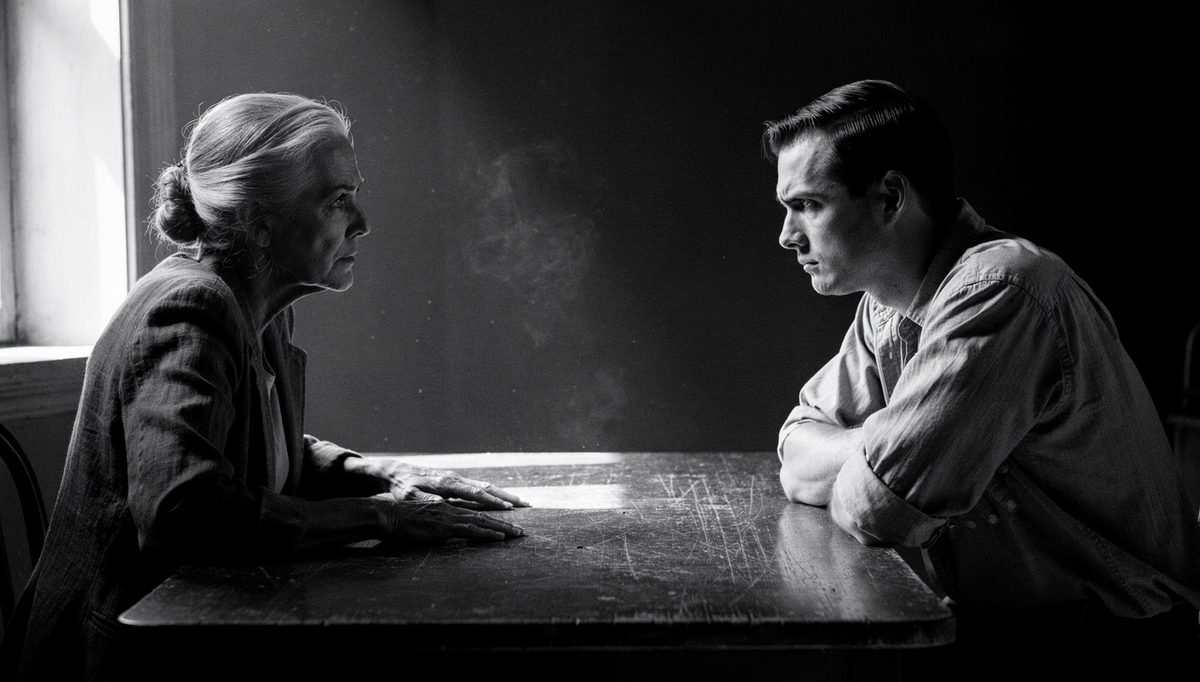Two people in tense mediation conversation, cultural sensitivity mediation