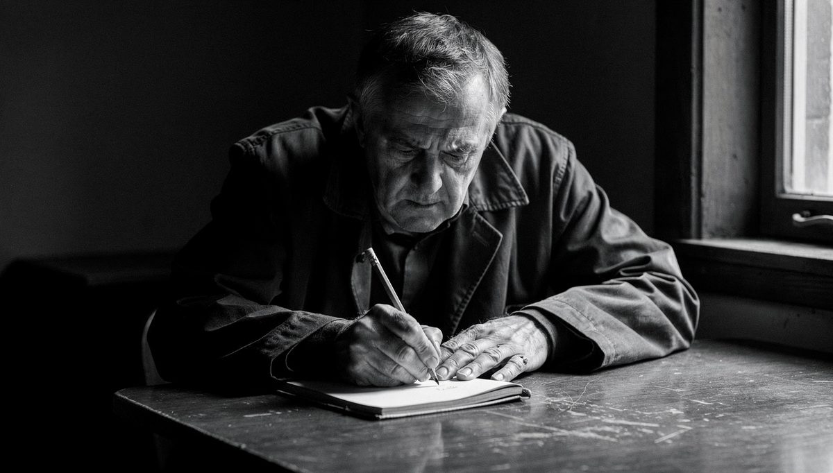 Man writing daily questions to build emotional self-awareness