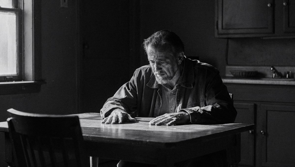Man alone at table, emotional control tips for rumination