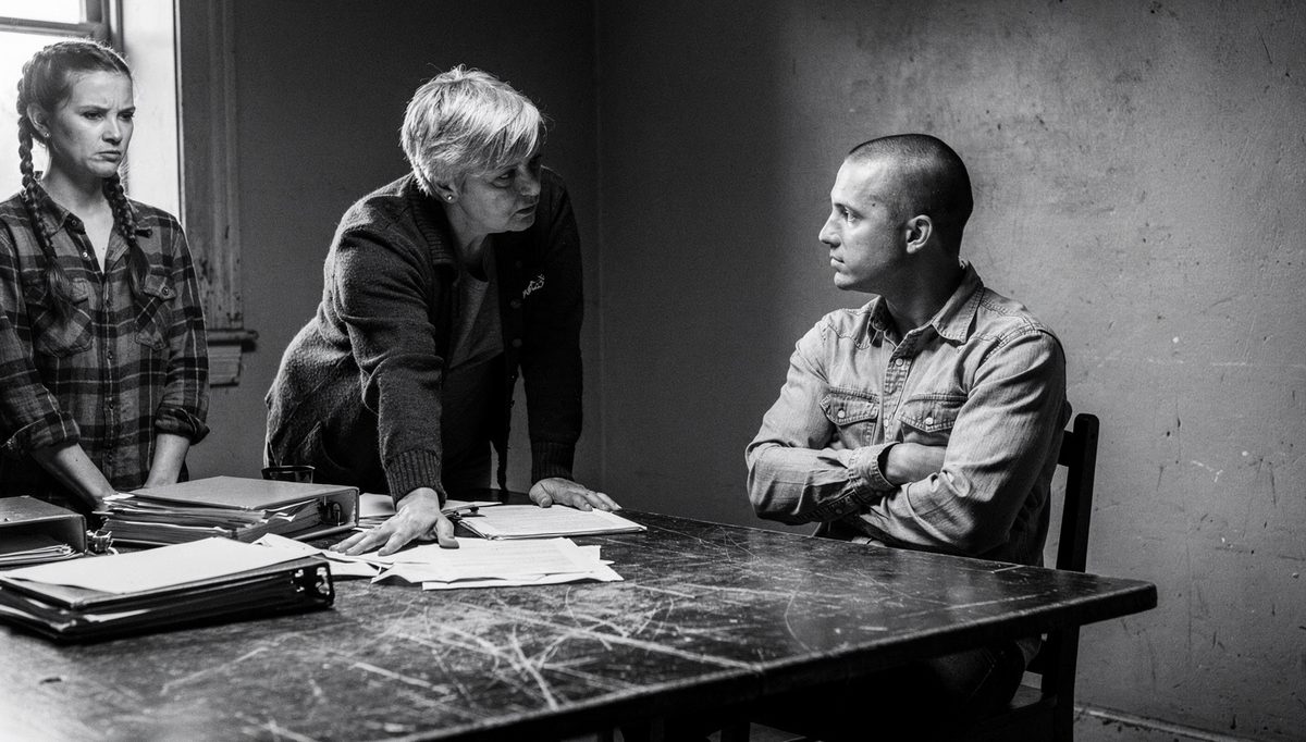 Team synergy examples shown through intense workplace collaboration scene
