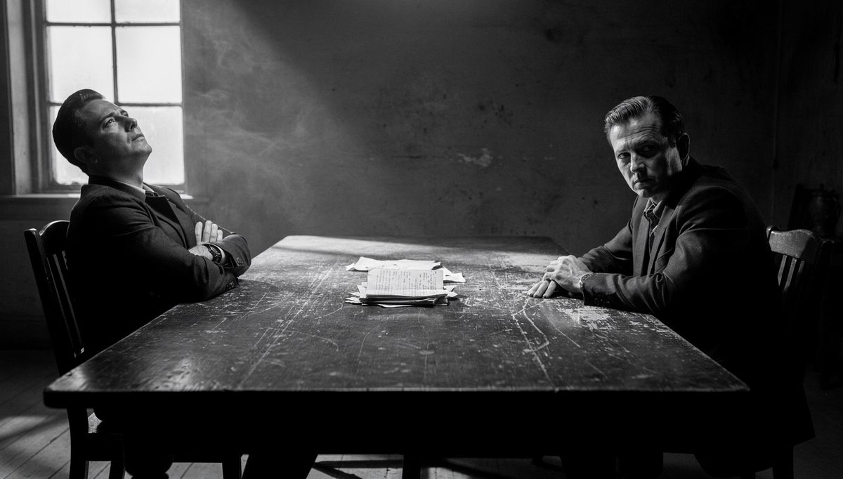 Two colleagues in silent standoff illustrating conversation avoidance debt