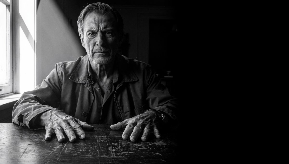 Man sitting still under pressure, boundary method emotional control