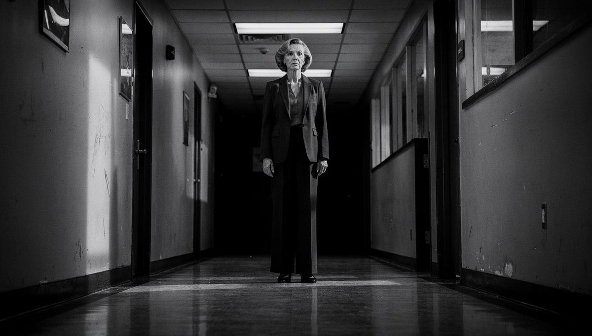 Manager standing in corridor, confidence-competence loop tension management