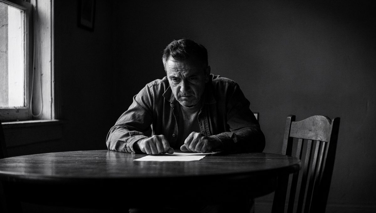 Man at table using emotional control method during conflict decision
