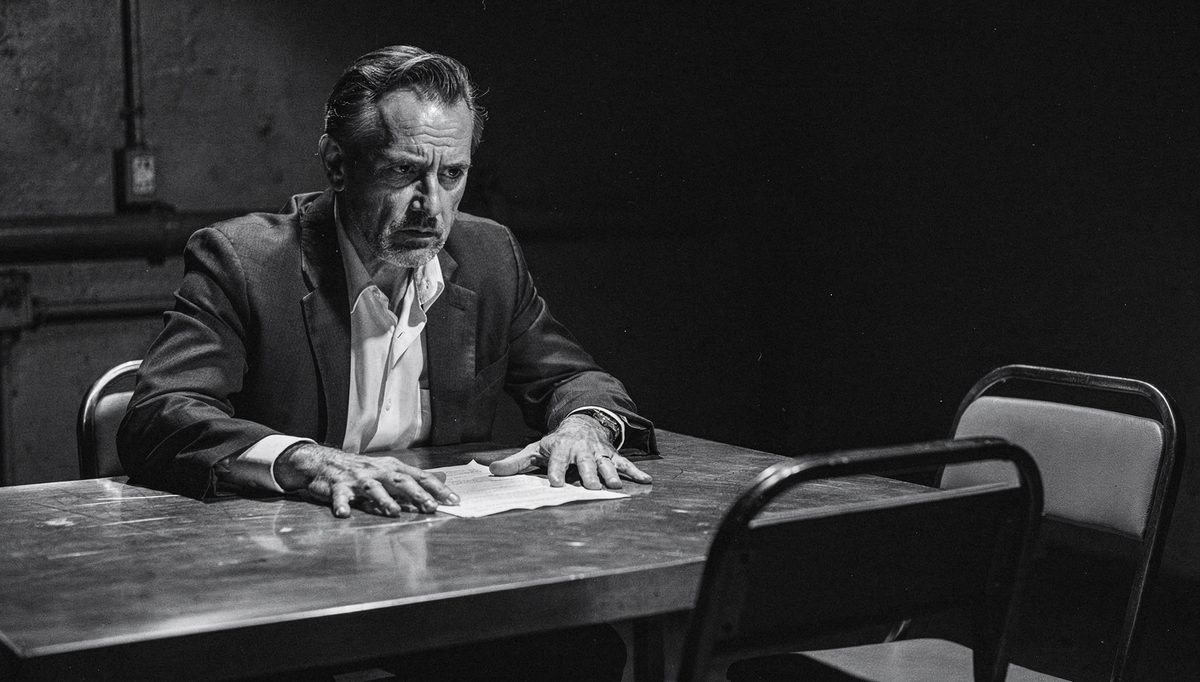 Man alone at table, rehearsal trap mistakes visible in tension
