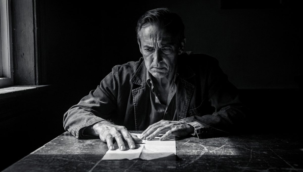 Man examining paper showing S.B.I. method self-awareness in feedback