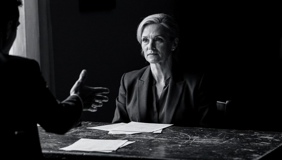 Woman using patient hearing exit script in firm conversation
