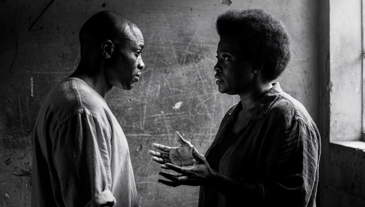 Two people using physical expression across cultures in conversation