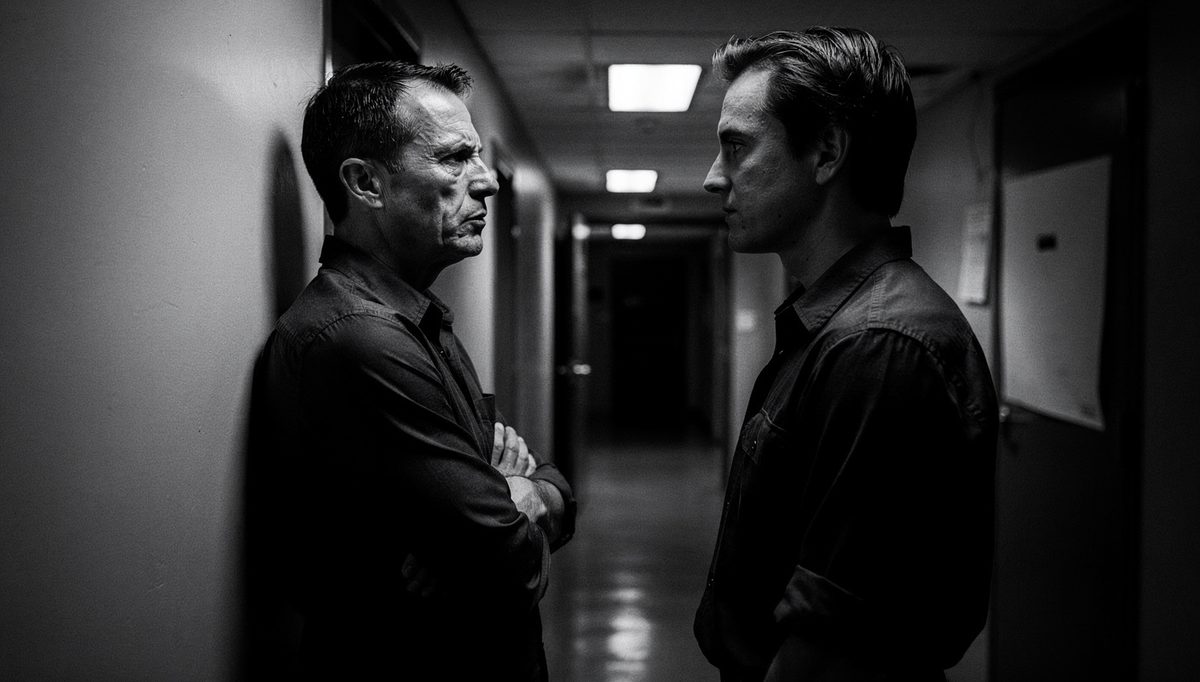 Two colleagues in tense confrontation, address gossip directly