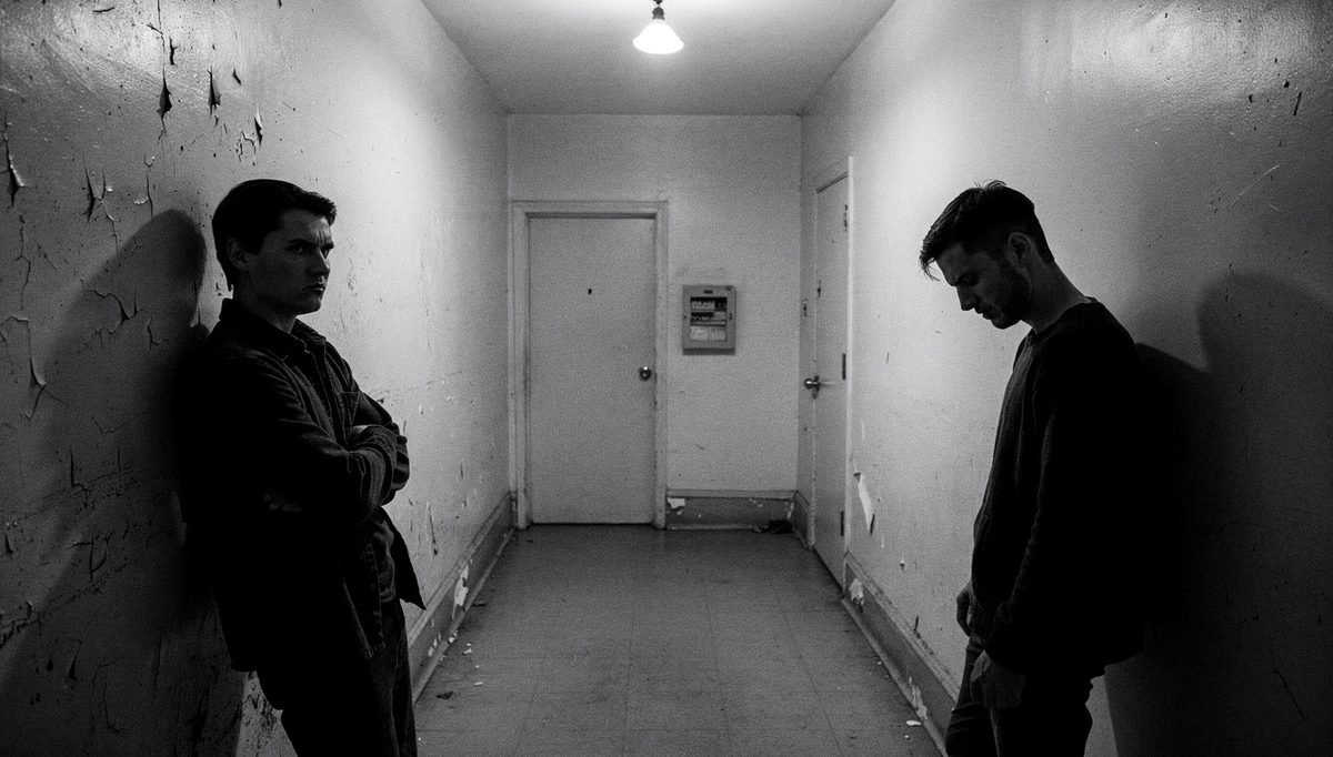 Two colleagues in tense standoff illustrating recurring tension resolution