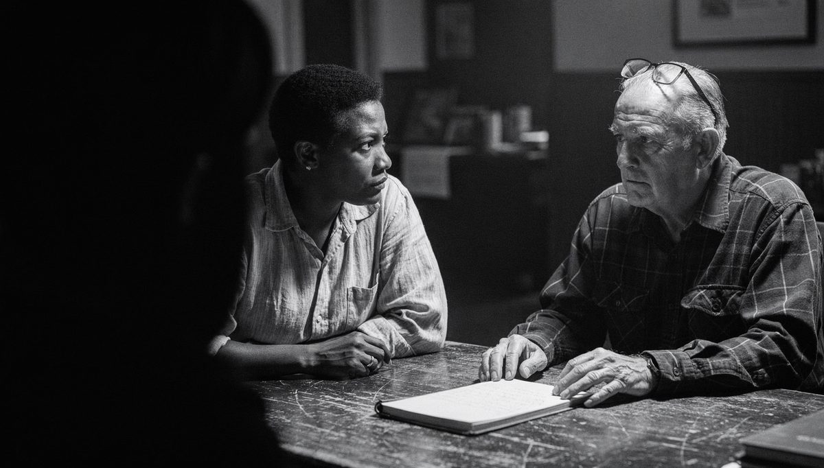 Two colleagues ask for feedback in an intense workplace conversation