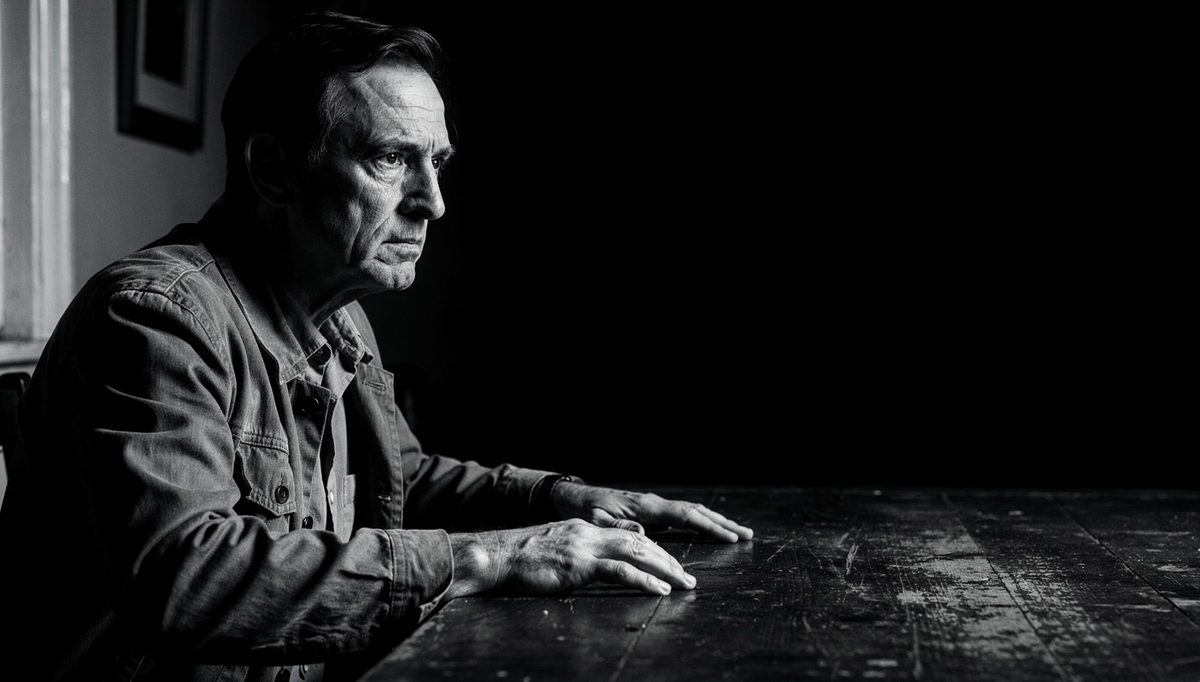 Man holding emotional control before a conflict anxiety moment