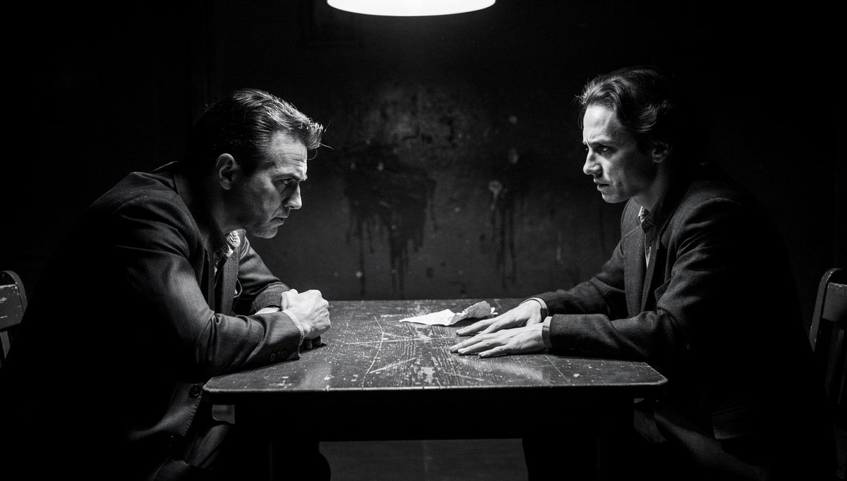 Two people in a tense conflict of interest conversation at work