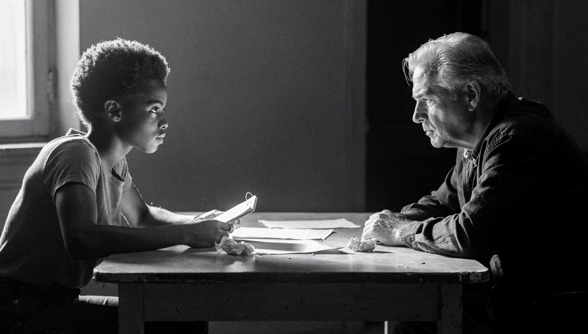 Younger woman giving peer feedback to senior colleague, attentive eyes