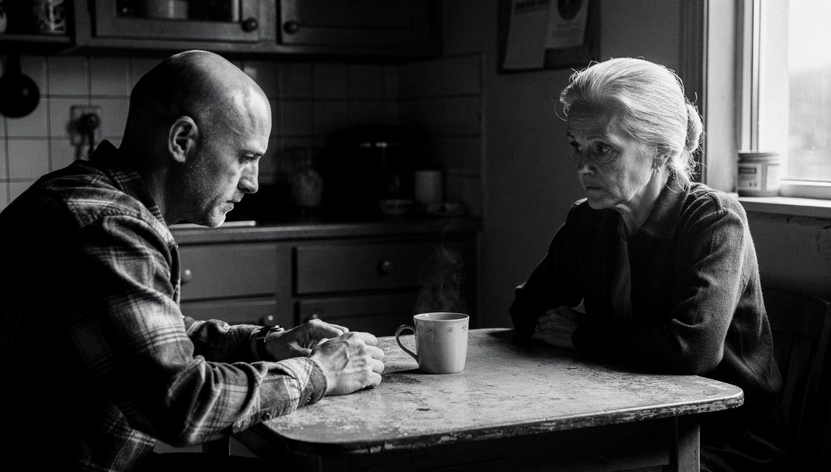 Two family members facing a difficult toxic traits conversation