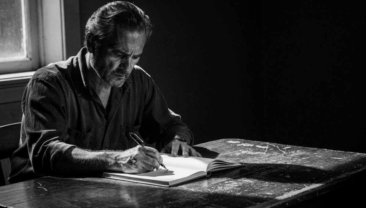 Man writing in notebook reflecting on emotional needs goals