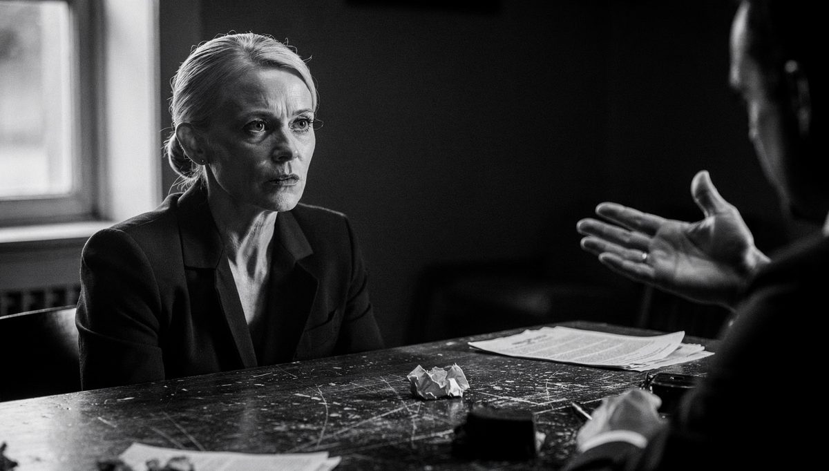 Woman holding leadership voice meeting under public contradiction