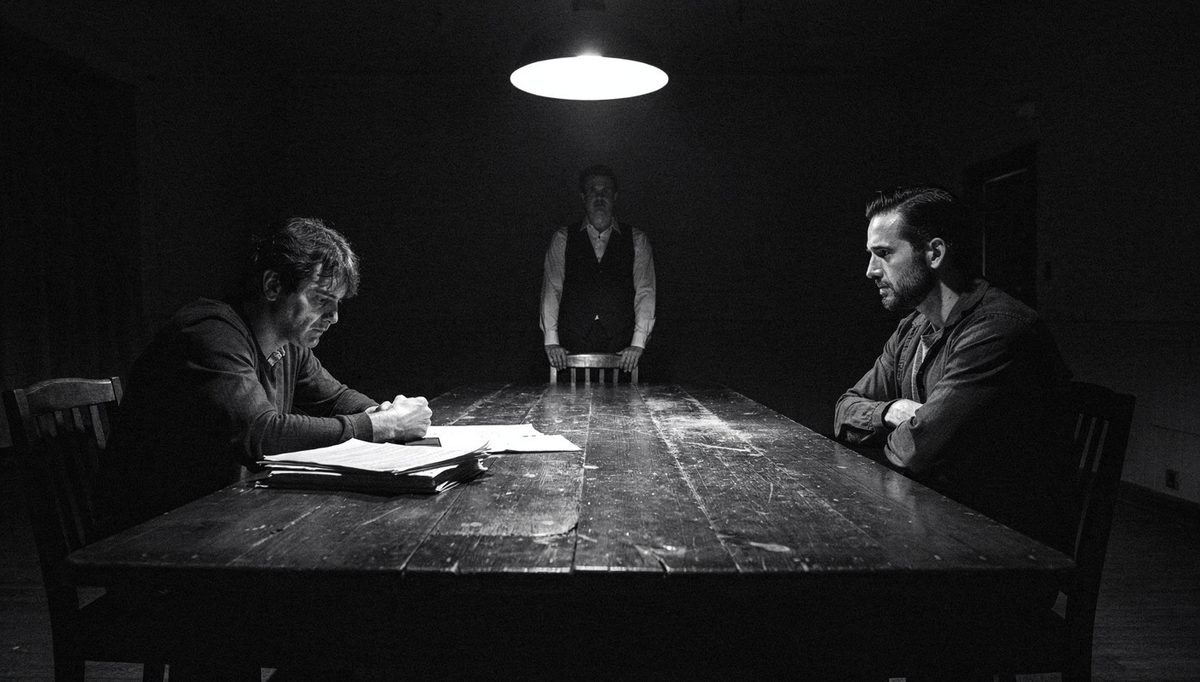 Two negotiators in conflict at a table, negotiating team conflict
