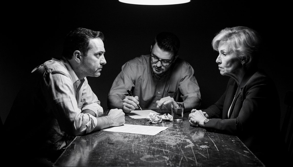 Mediator managing lawyer involvement during a tense mediation session