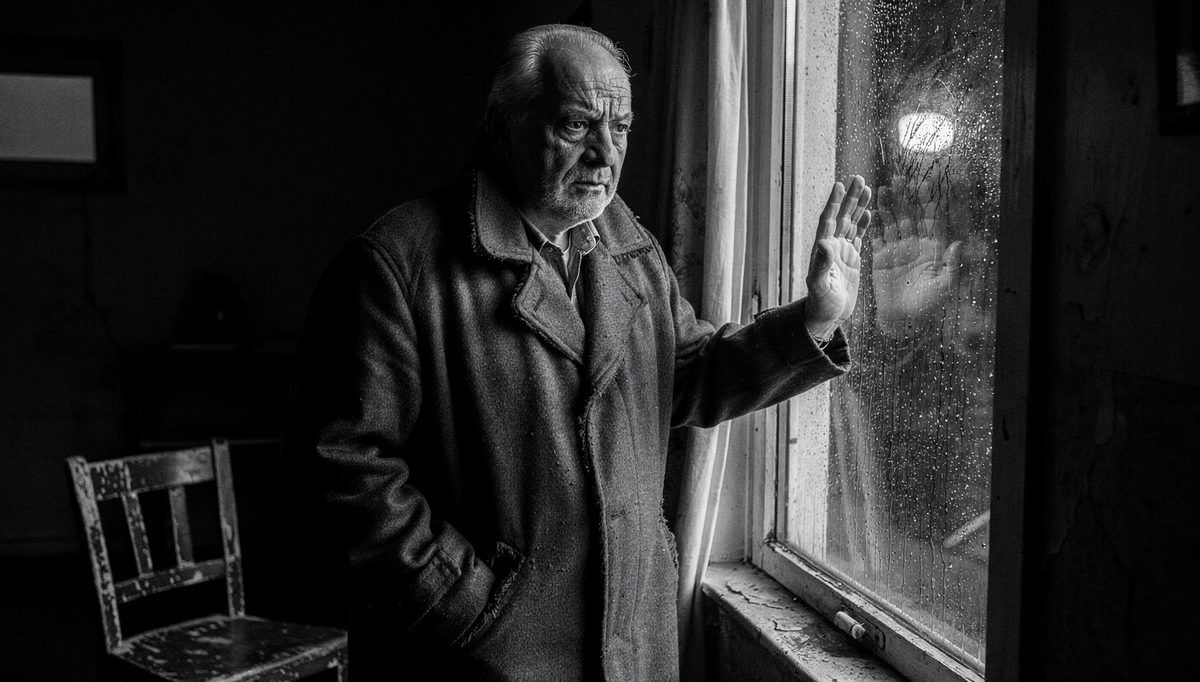 Tired mediator managing stress and burnout alone at window