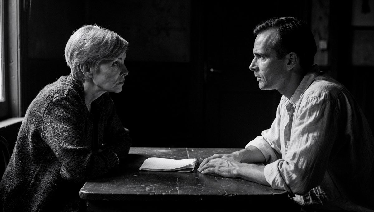 Two colleagues facing a sensitive issue conversation at small table