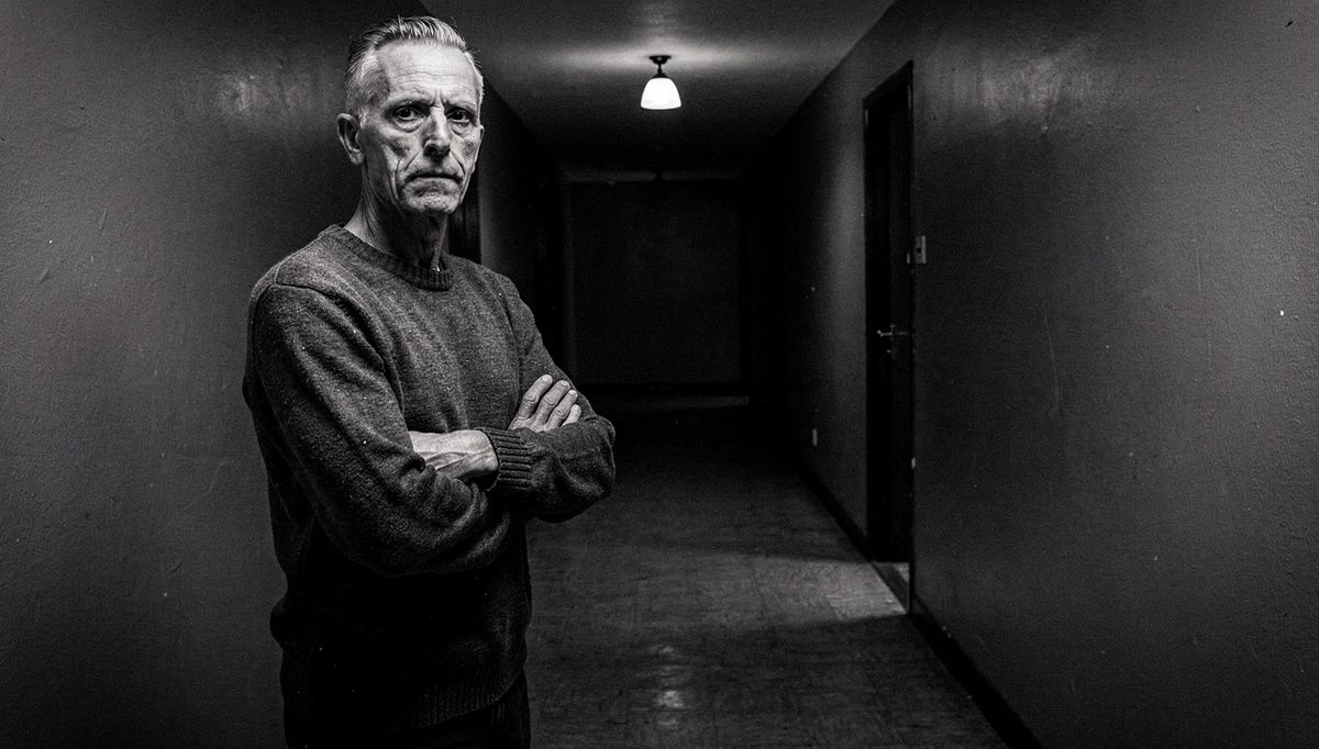 Leader standing alone in corridor, rebuilding leadership voice after promotion