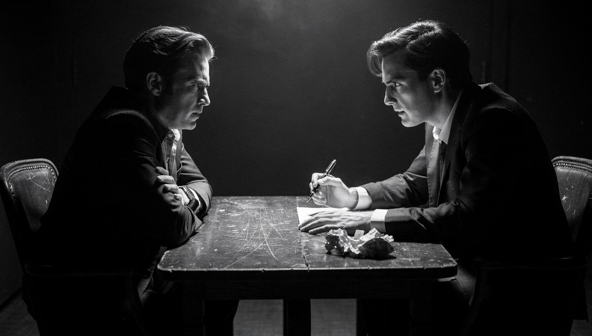 Two people showing early warning signs of conflict in negotiation