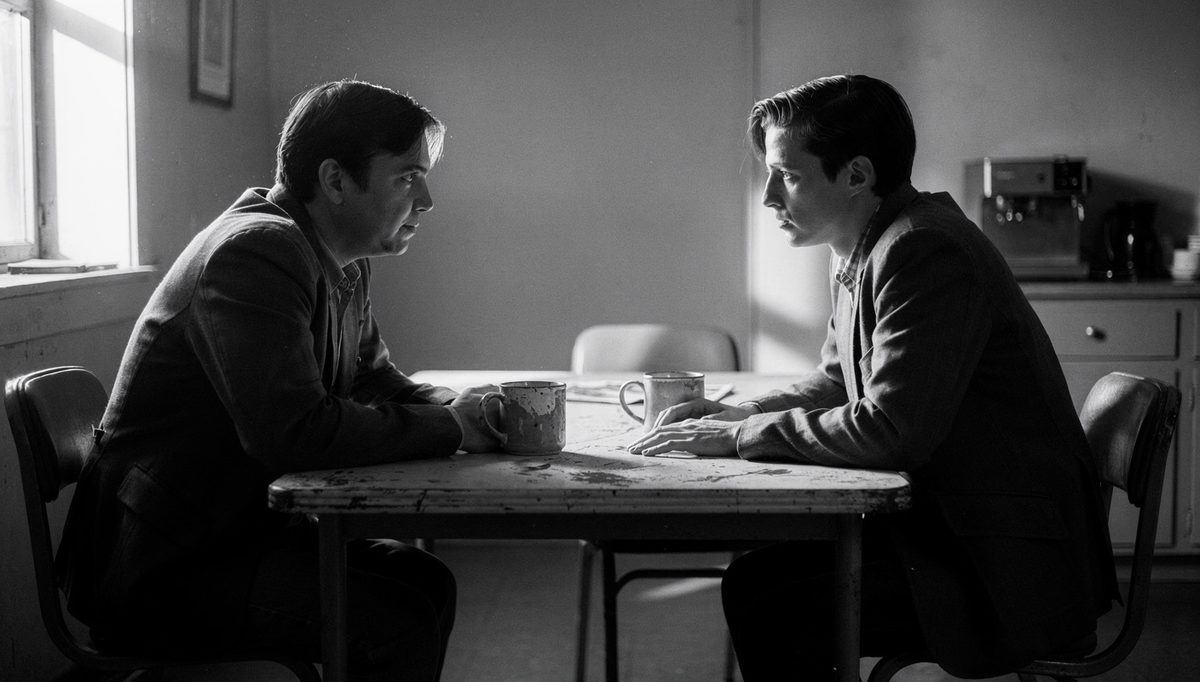 Two colleagues in difficult conversation about struggling colleague conversations