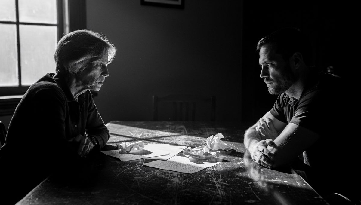 Two people in tense conversation using I statements for emotional control