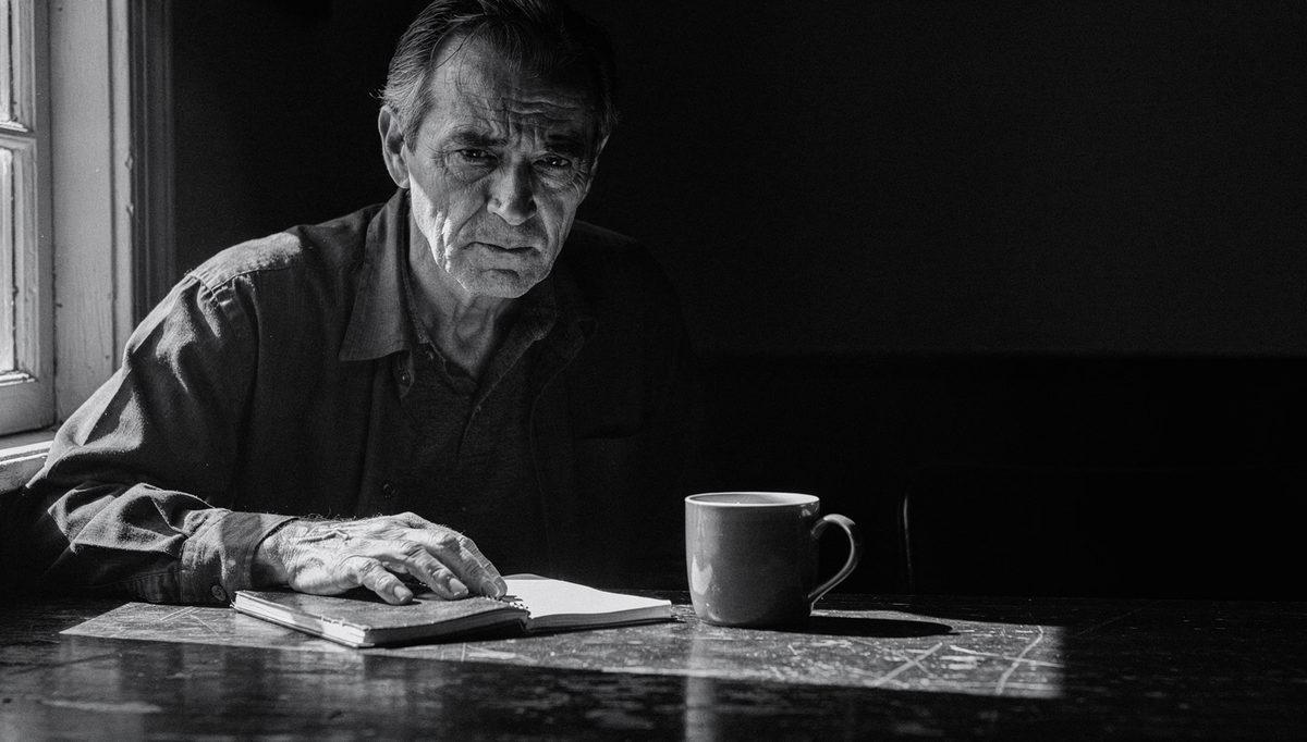 Man holding a 3-second pause during a difficult workplace conversation