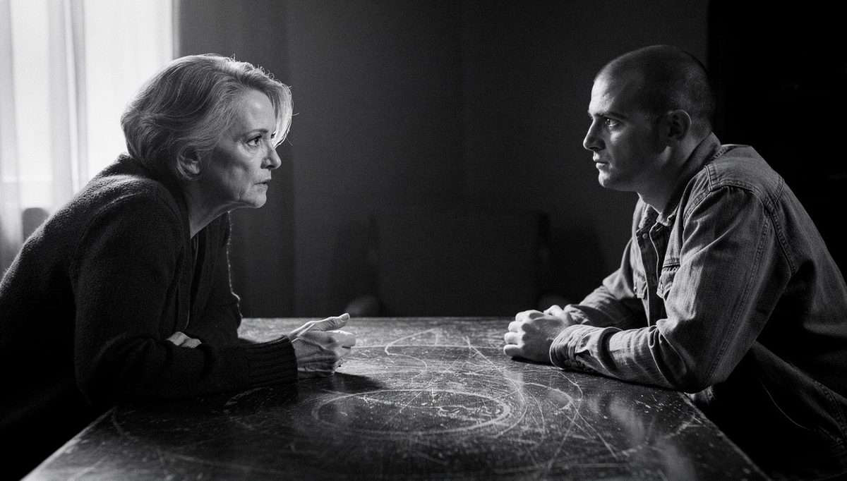 Two colleagues in a tense confidence-competence loop team synergy conversation