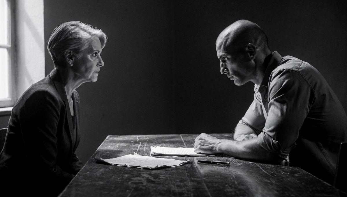 Two colleagues in tense conversation, C.O.R.E. framework grounding moment