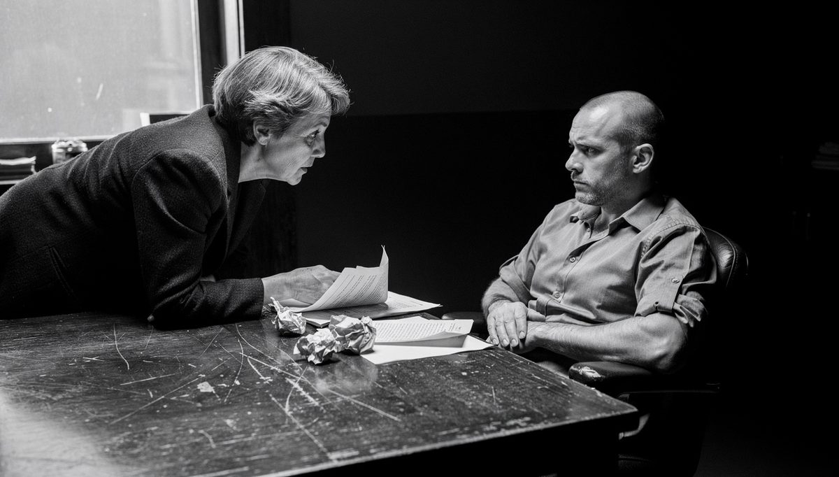 Two colleagues in tense discussion illustrating tension management strategies