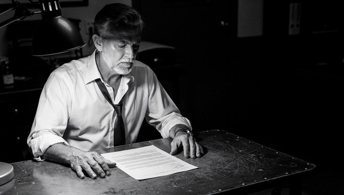 Man studying a contract, illustrating anchoring in negotiation