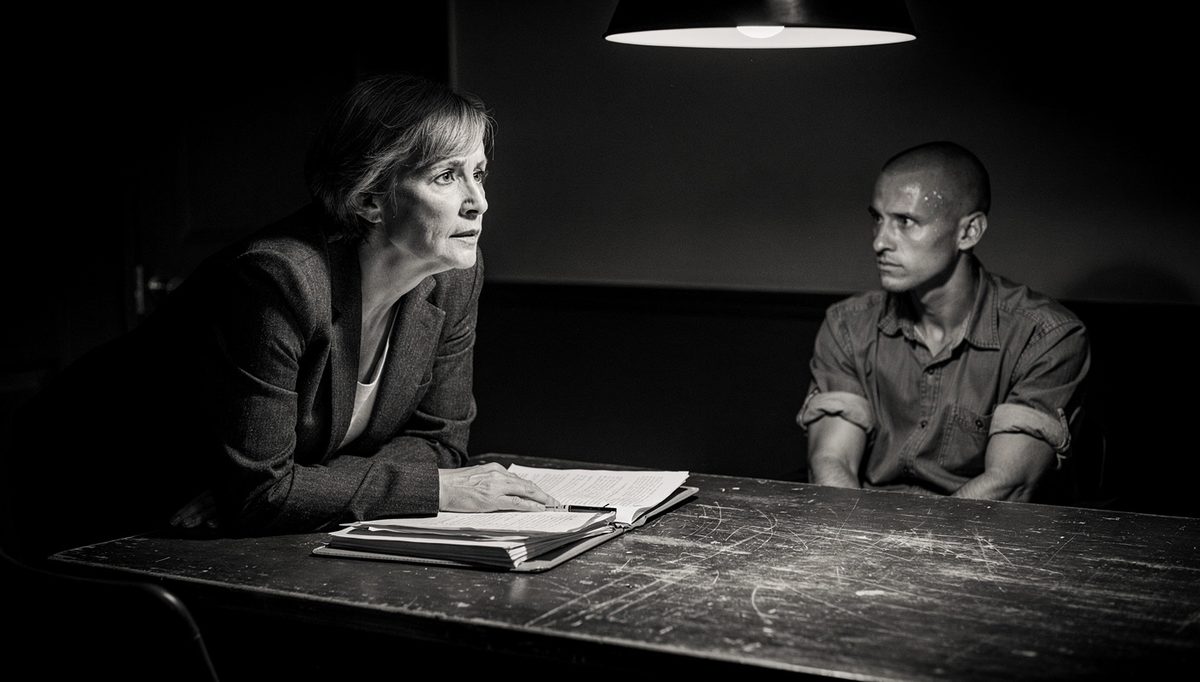 Leader delegating with authority across a table, focused gaze