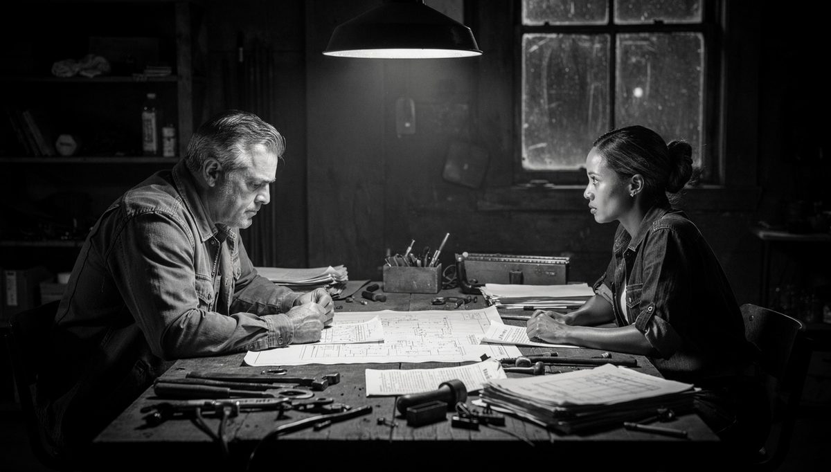 Two colleagues in silence illustrating synergy debt teams dynamic