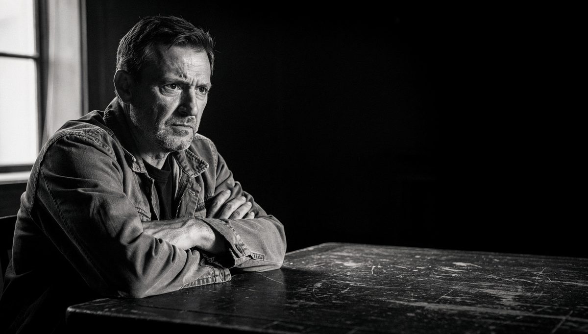 Man in denial seated alone illustrating toxic trait denial