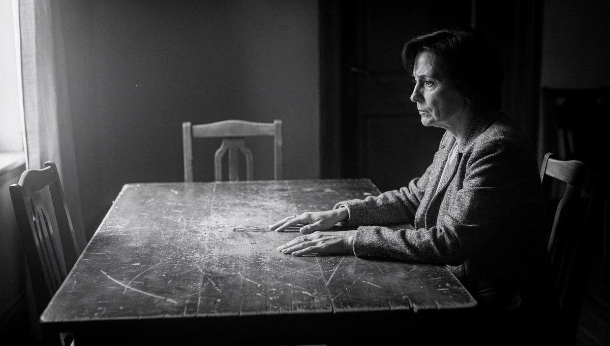 Woman facing empty chair, difficult conversation avoided in workplace
