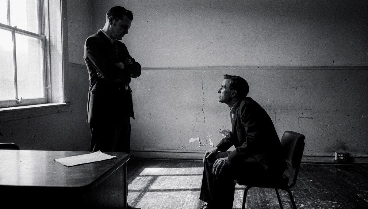 Two people in tense exchange showing patient hearing body language