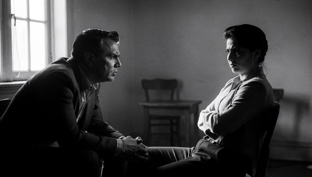 Two people in tense conversation illustrating patient hearing difficult