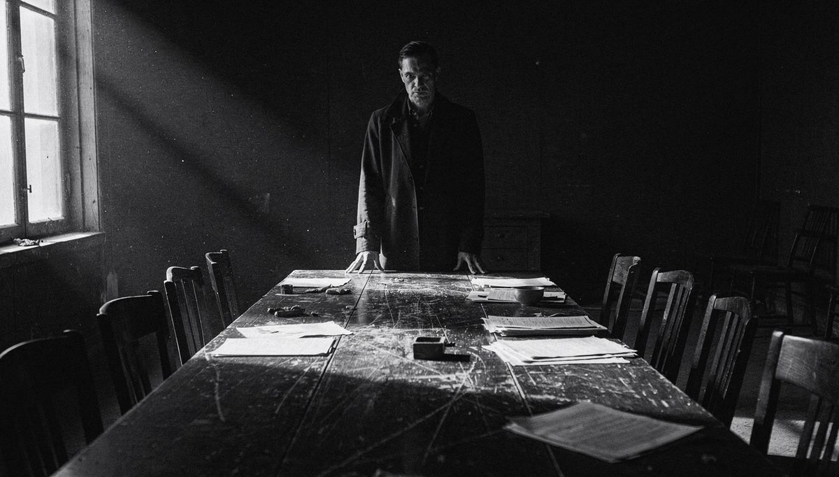 Leader standing alone at table, depicting leadership voice groups